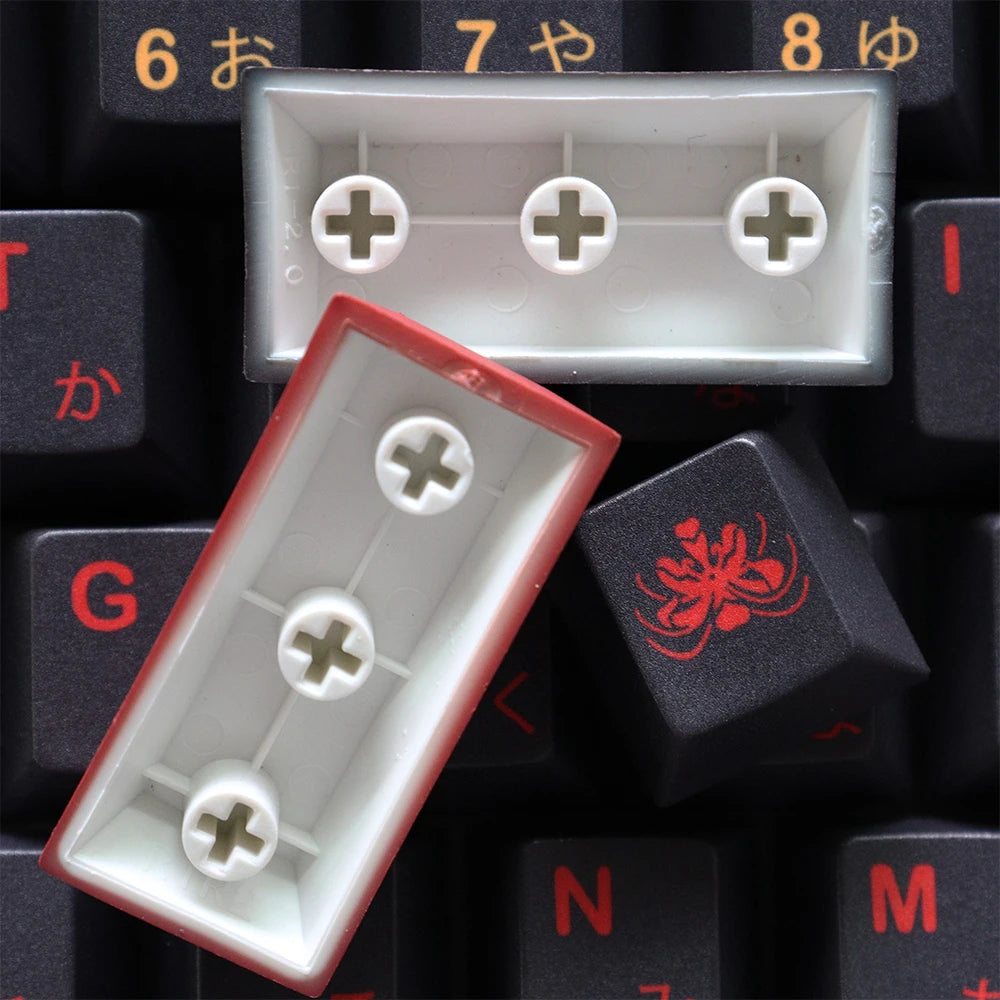 GMK Higanbana Cherry Profile Keycaps PBT 129 Keys Five Side Dye-Sub Keycaps for 61/64/87/104/108 Mx Switch Mechanical Keyboard