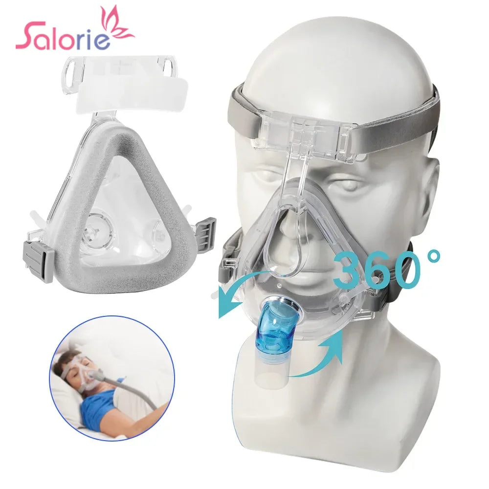 Comfortable CPAP Full Face Mask  Adjustable Strap Respirator For Cushion Travel Anti Snoring Stopper Solution Tools Sleep Help