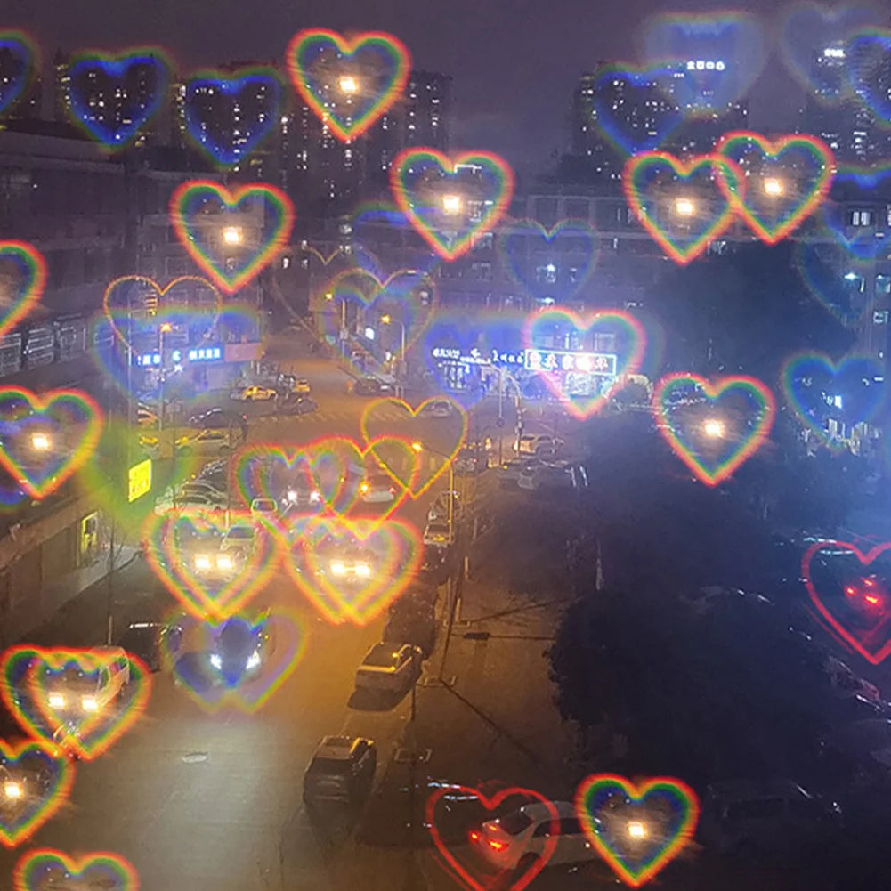 Love Special Effect Heart-shaped Glasses Fashion Heart Diffraction Sunglasses Watch The Night Lights Become Love Special Effect