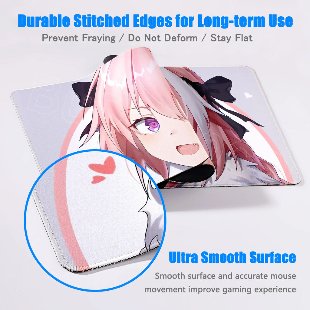 Astolfo Mousepad HD Print Anime Girl Computer Gamer Locking Edge Non-slip Rubber Mouse Pad Keyboard PC Desk Pad Table Decoration