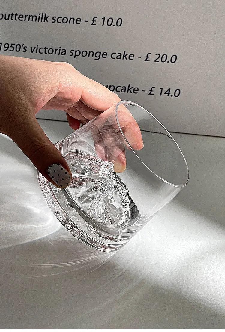 Crystal Glass Whiskey Cup, Japanese Liquor Glass, Clear Iceberg Glass, Suitable for Vodka, Liqueur, Tequila, Shochu, Cocktail
