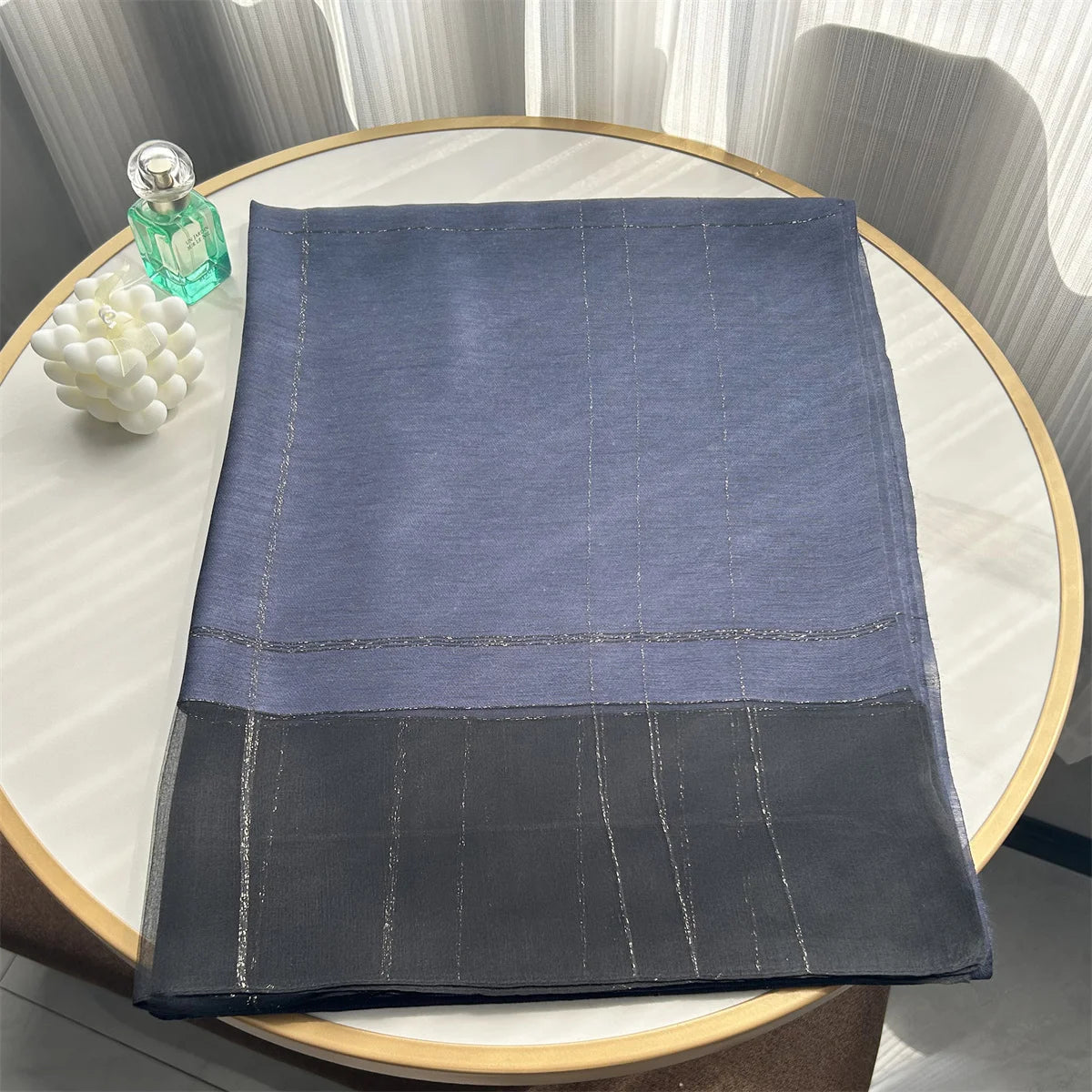 New Design Luxury Brand Women Foulard Plaid Frame Silk Solid Scarf Elegant Shawl Long Wrap Sunscreen