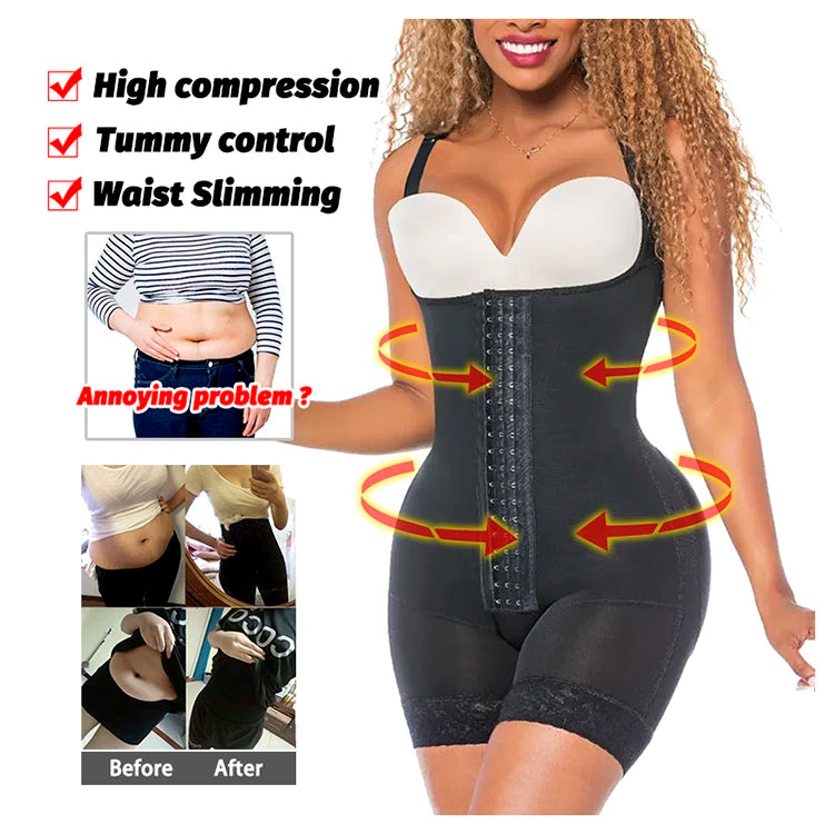 Abdomen Control Girdles Shapers Colombian Faja Body Slimming Corset Flat Tummy Sheath Carving Woman Suspenders Female Shapewear