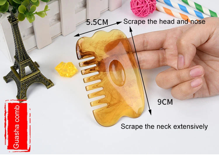 7PCS GUASHA Massage Tools Face Neck Body Massage Beauty Tool SPA Skin Caring Neck Pain Relief Scraper Scraping Massage Board