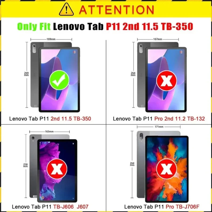 Coque For Lenovo Tab P11 2nd Gen 2 Case 11.5 inch TB-350FU TB350XU 360 Rotating Stand Tablet Cover For XiaoxinPad Plus 11.5 2023