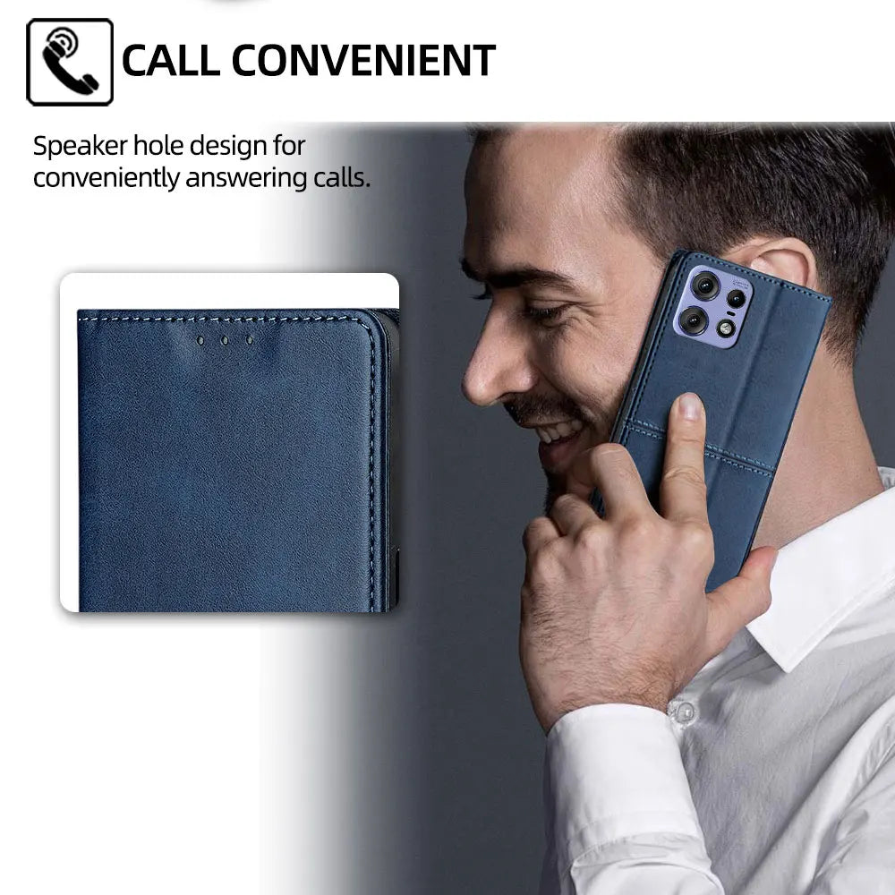 Luxury Magnetic Leather Flip Mobile Phone Case for Motorola Edge 50S 50 Pro 50 Fusion Edge 5G 2024 Protect Cover Coque