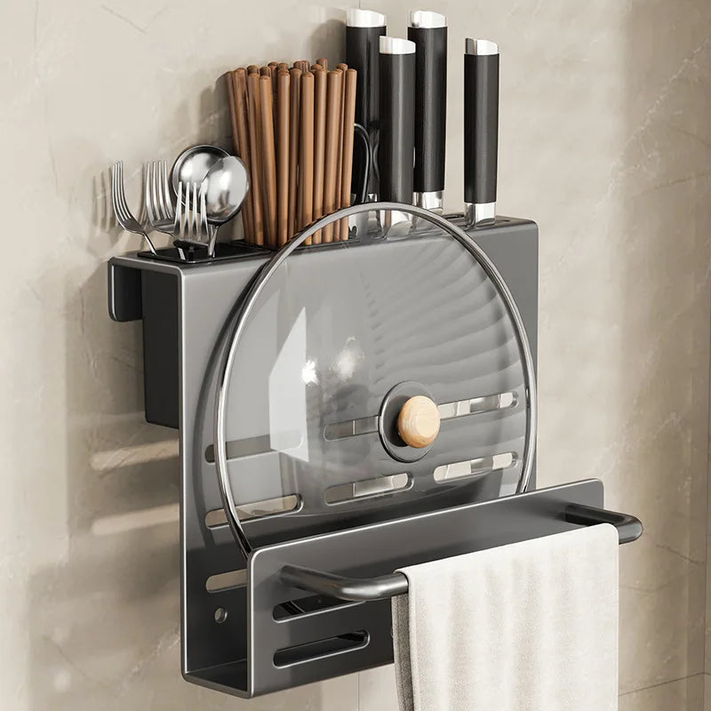Kitchen Knife Holder, Tableware Storage Rack, Multifunctional Wall Mounted Kitchen Tool Storage Rack
