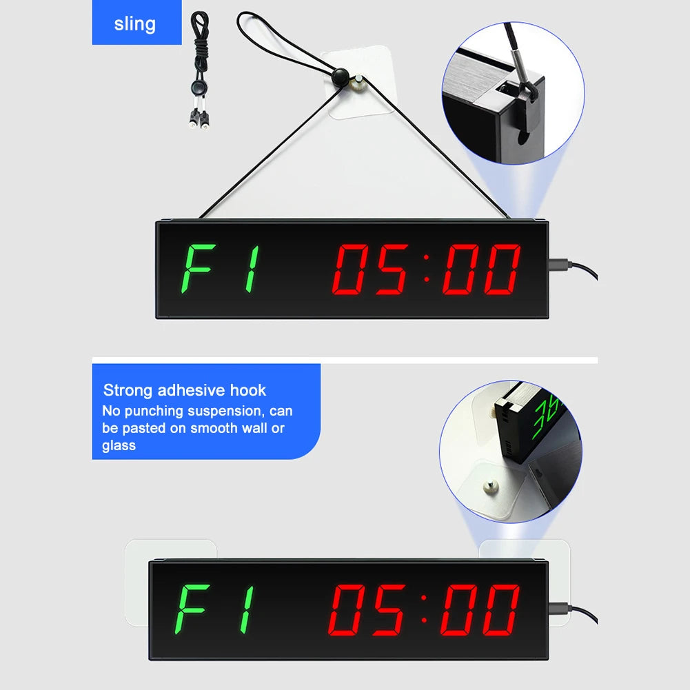 Digital Gym Timer Wall Mounted LED Digital Countdown Clock Sports Training Clock Crossfit Gym Fitness Training Timer with Remote