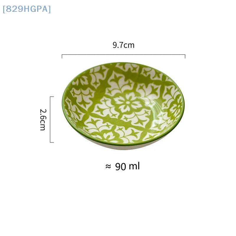 【HGPA】Ceramic Condiment Dishes, Bohemian Style Plates, Sauce Dishes, Suitable For Kitchens, Restaurants, Sushi Shops