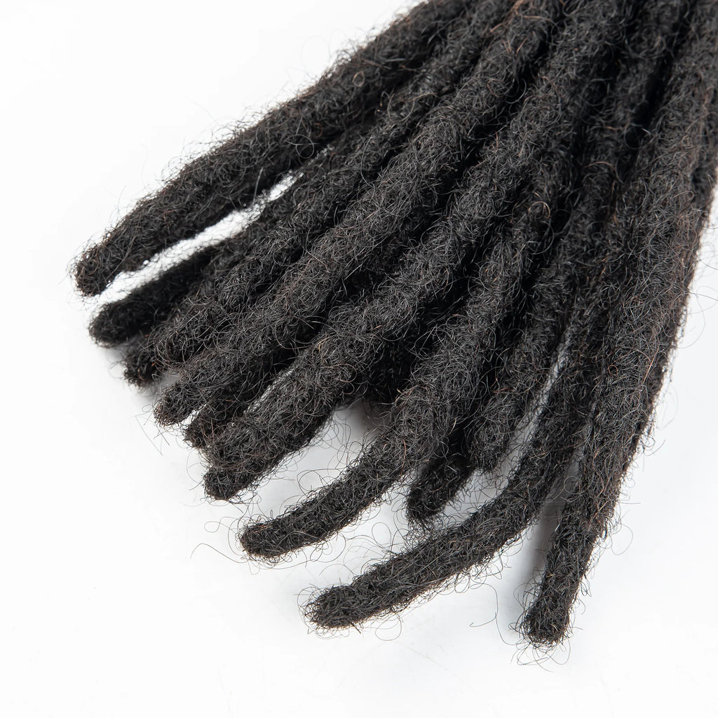 Human Hair Dreadlock Extension 0.6cm Width 4-20inch Real Human Hair Bulk Permanent Loc Extensions Wholesale for Men/Women
