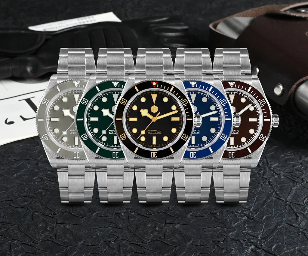 San Martin 40mm Vintage Diver Luxury Men Wristwatch Brand Classic BB58 PT5000 Automatic Mechanical Watches Sapphire 20Bar SN0008