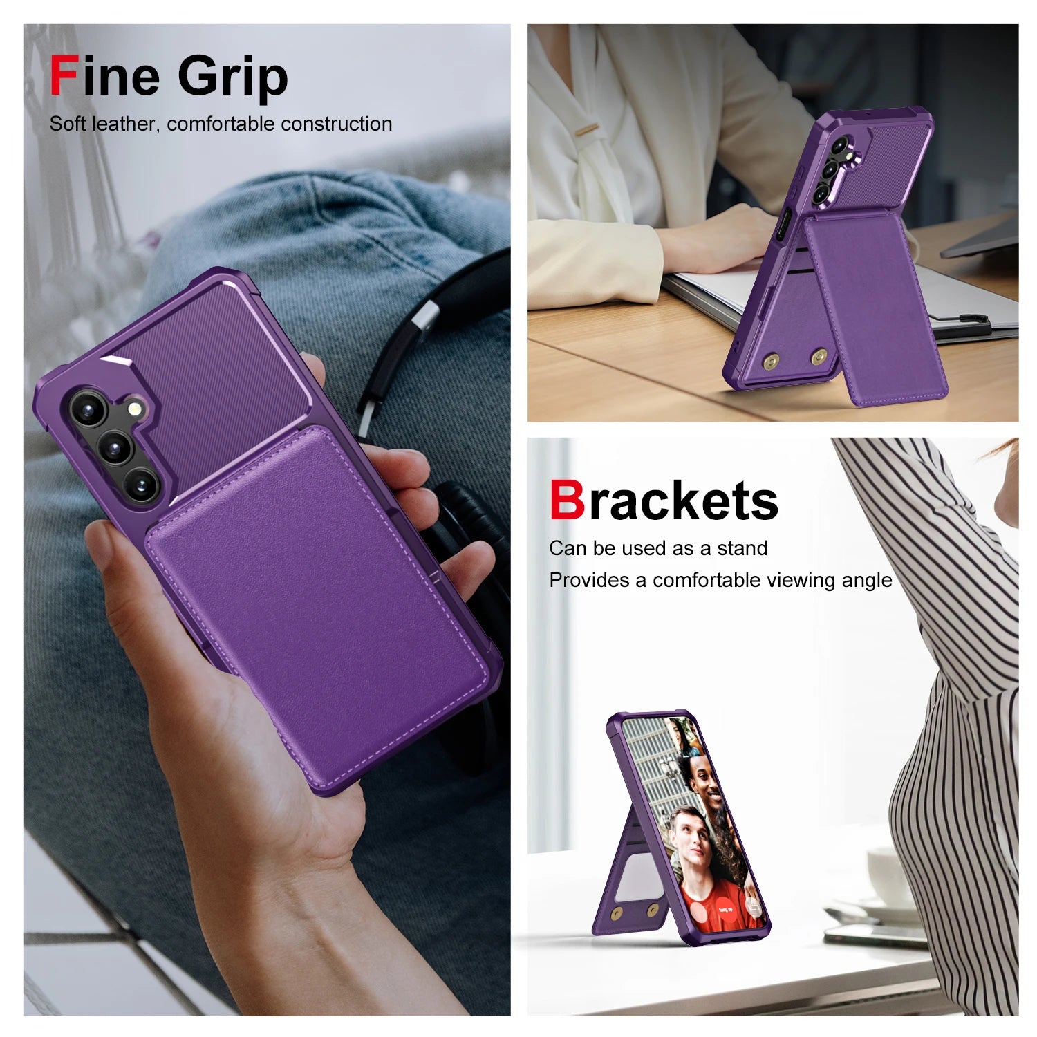 Vertical Cards Solt Wallet Leather Case For Samsung Galaxy S25 Ultra S24 FE S23 Plus S22 A16 A55 A35 A15 A25 A54 Anti Fall Cover