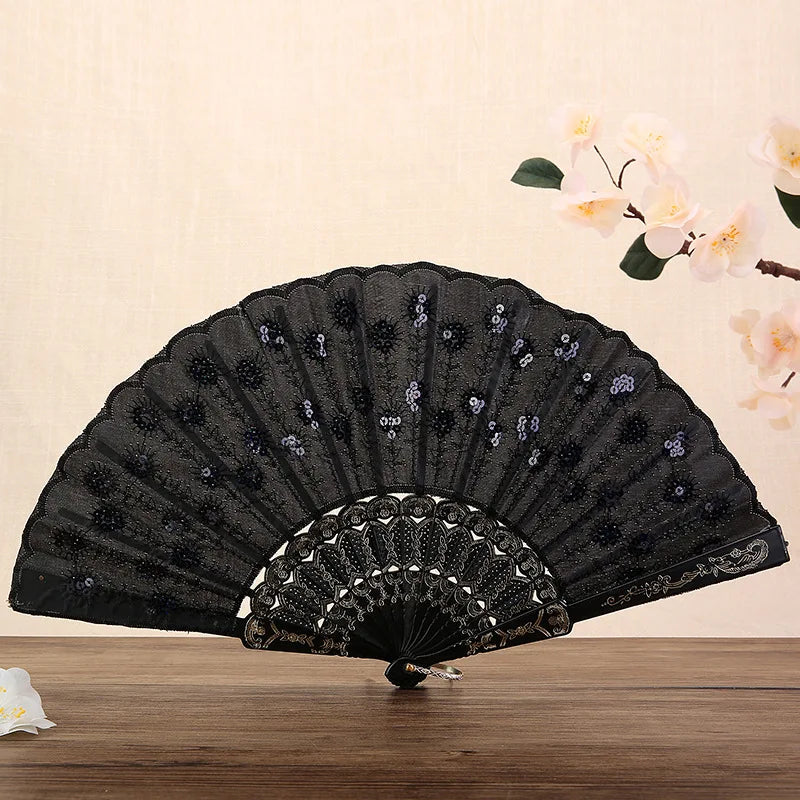 Party Glow Light Up Flower Peacock Hand Fan Dance Show Church Birthday Gift  Bar Props Wedding Festival Halloween Christmas