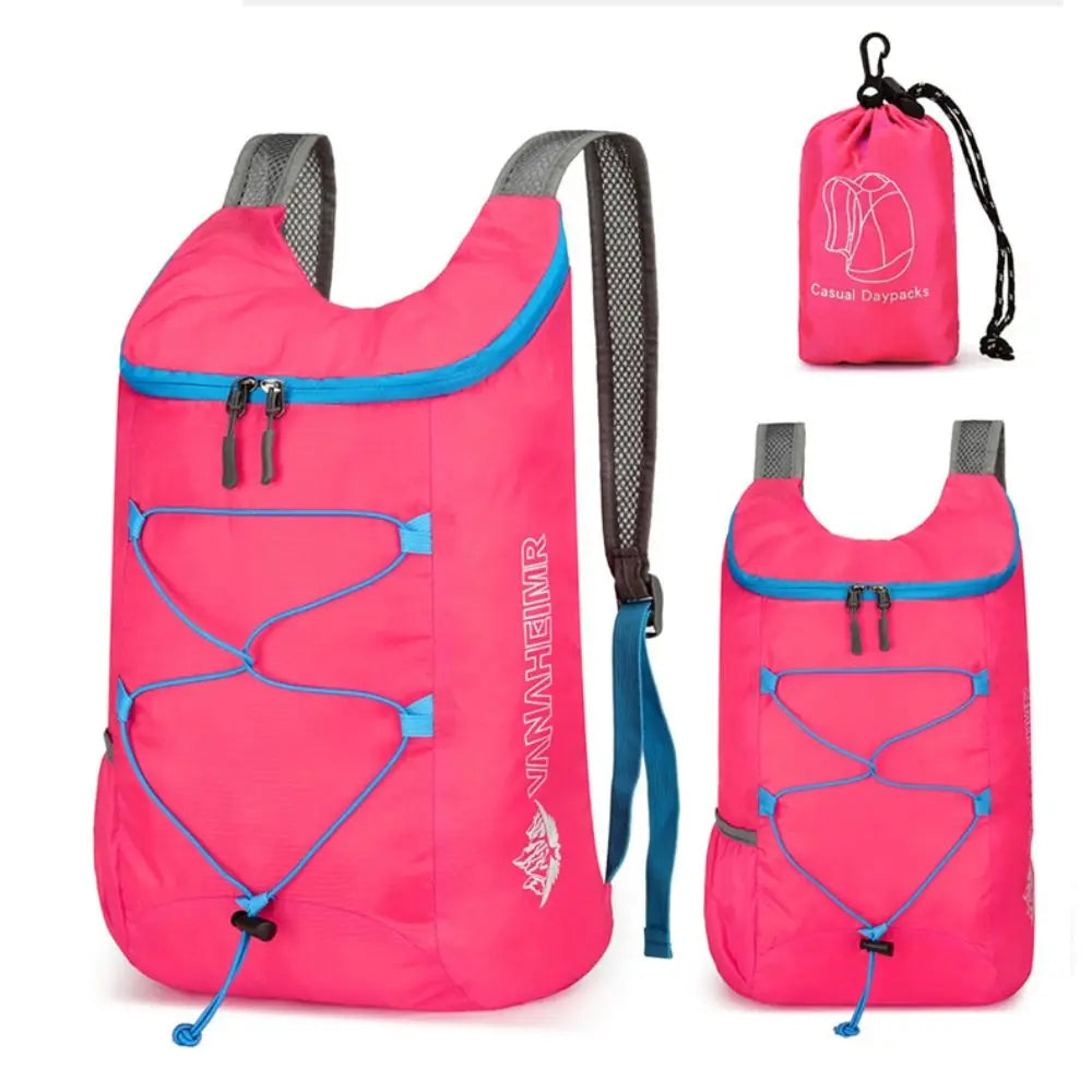 Camping Hiking Multifunctional Outdoor Folding Sports Backpack Ultra Lightweight Carrying Waterproof Nylon Fabric Fitness Bag