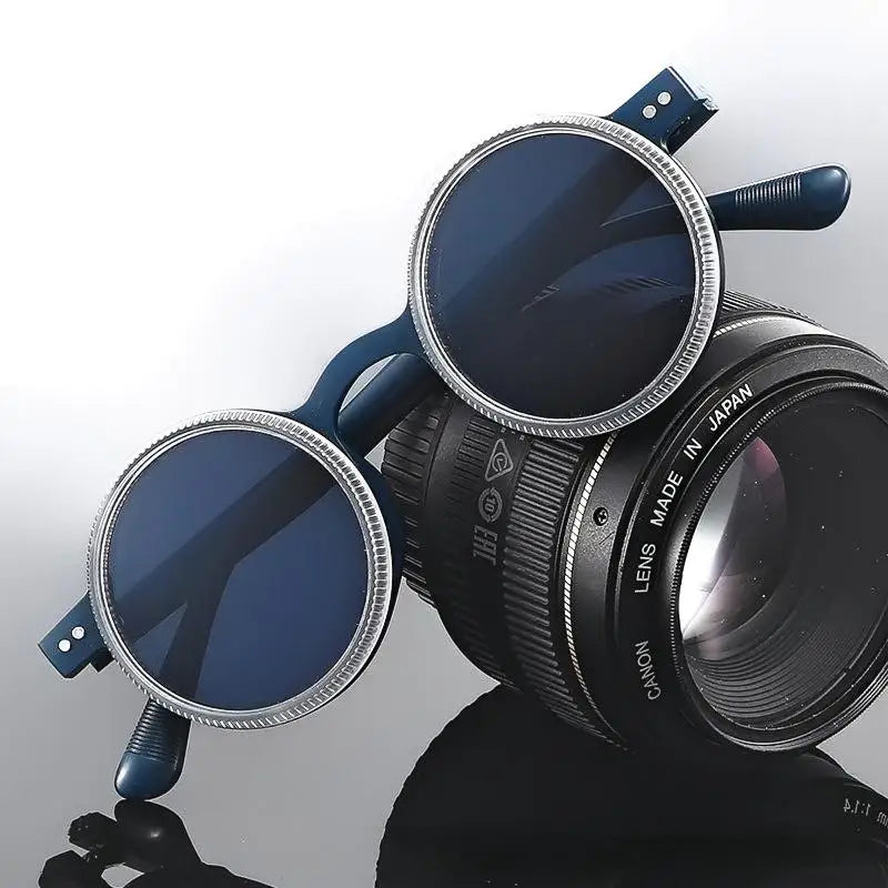 2025 New Retro Adjustable Zoom Round Frame Sunglasses Polarized Sunscreen Outdoor Men's Premium Sunglasses Women