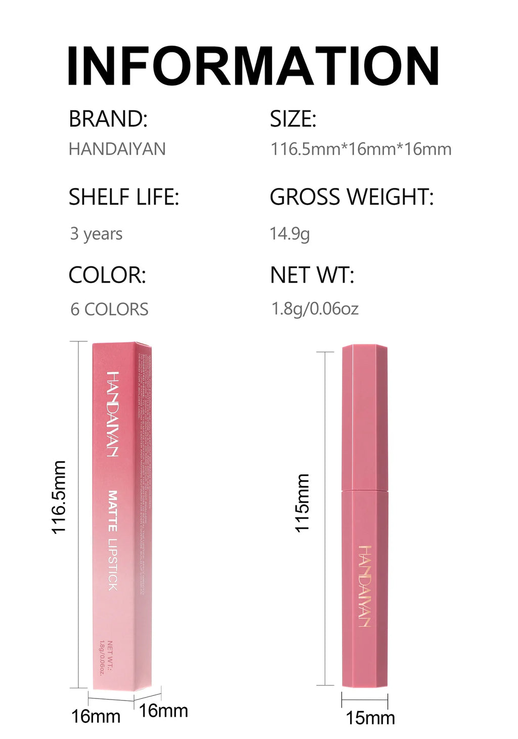 Women's Velvet Matte Lipstick Long-Lasting Non-Stick Cup Waterproof Nude Deep Red Lipstick Makeup 6 Colors Sexy Red Lip Gloss