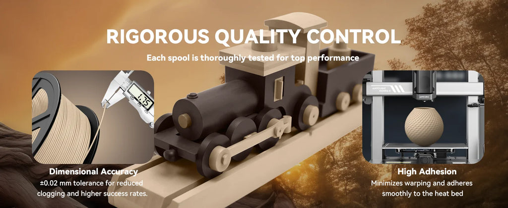 JAYO 3D Wood PLA Printer Filament 1.75mm  1.1KG 15% Real Wood Fibers Dimensional Accuracy +/- 0.02mm Fits Most FDM 3D Printers