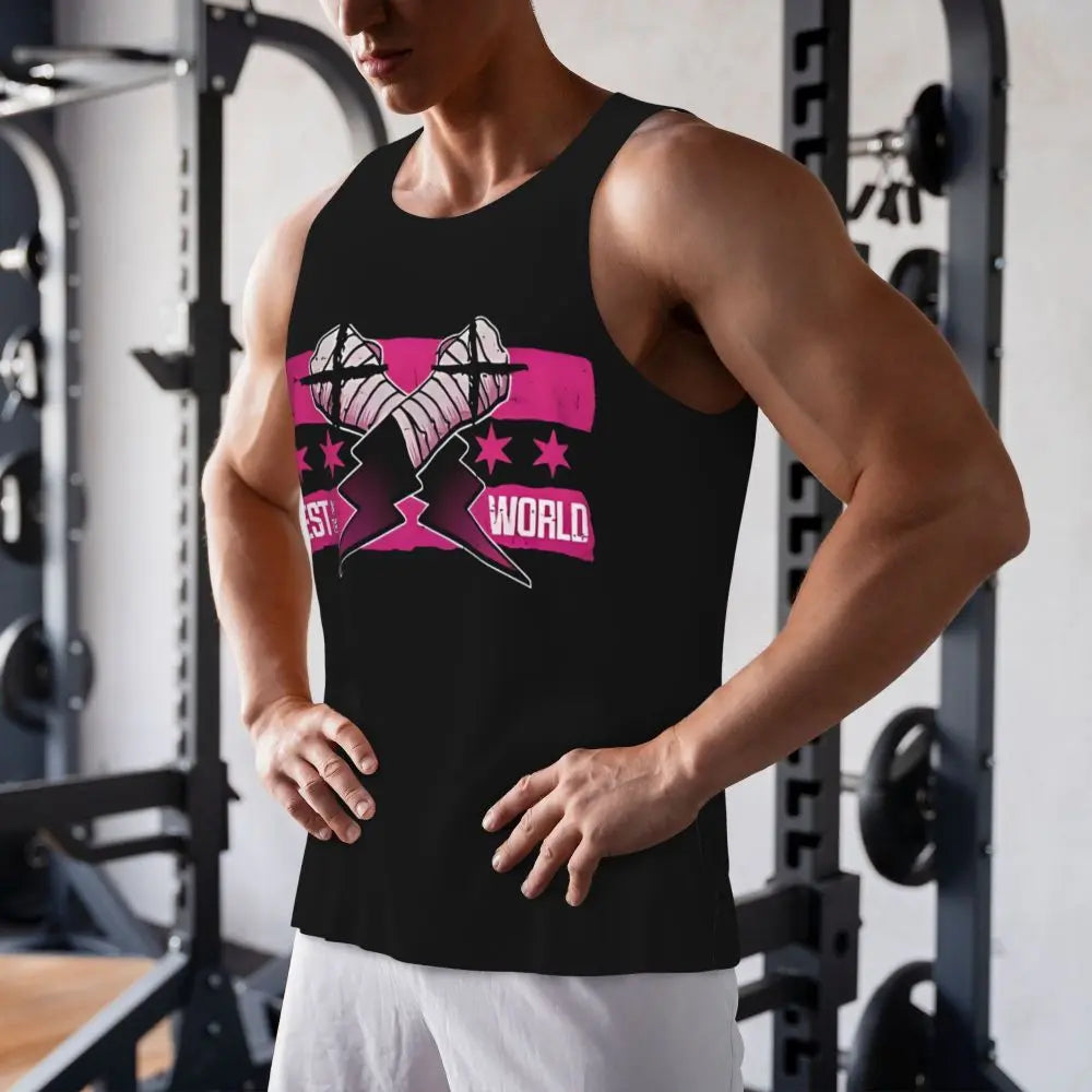 Graphic Wrestling CM Punk Best In The World Workout Tank Tops Sleeveless Shirt Bodybuilding Fitness Gym Compression Vest