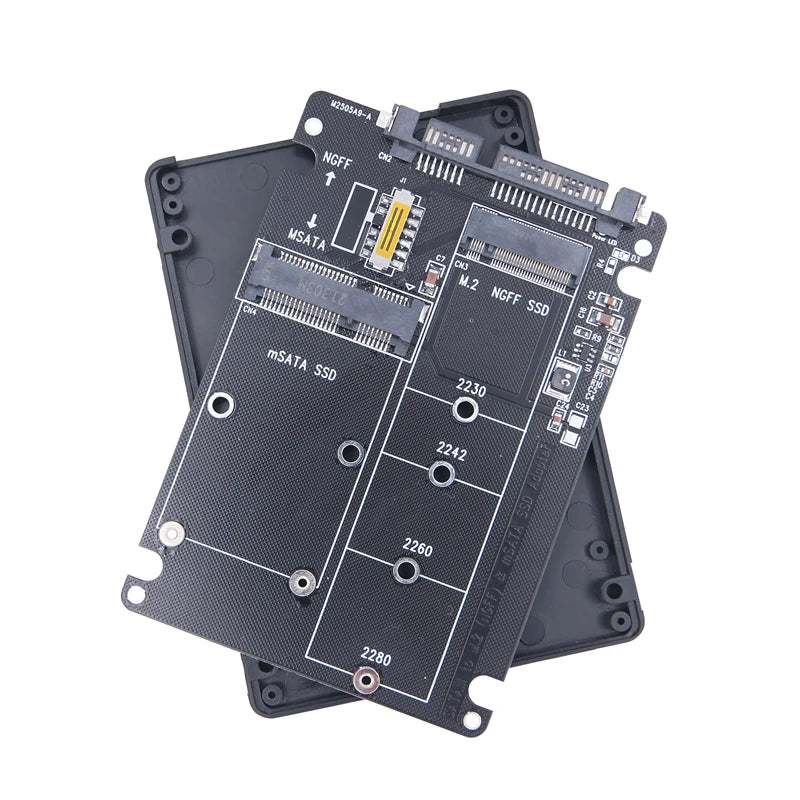 M.2 NGFF SSD MSATA Protocol To Serial Port External Built-In Hard Disk Box Msata To Sata 3 3.0 Dual Disk Switching With Switch