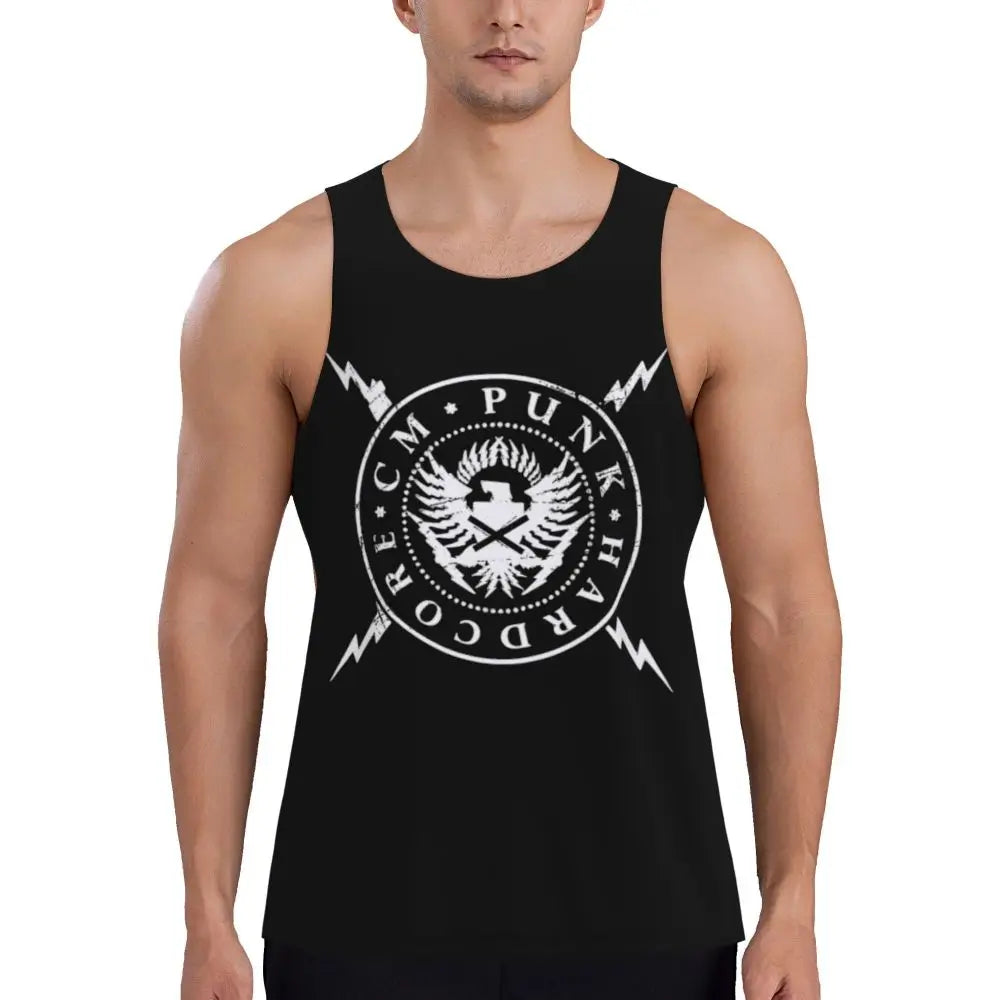 Graphic Wrestling CM Punk Best In The World Workout Tank Tops Sleeveless Shirt Bodybuilding Fitness Gym Compression Vest