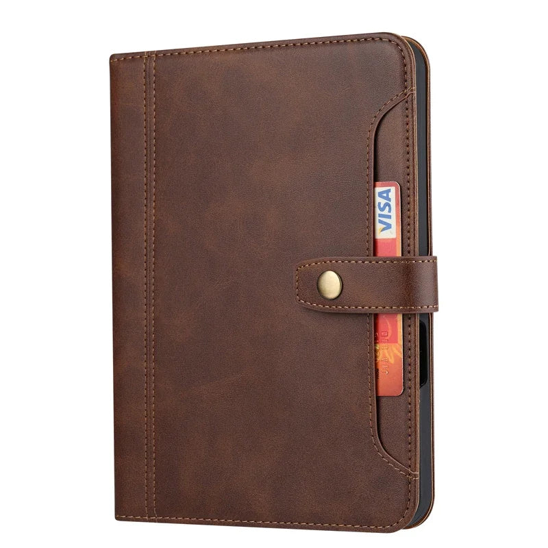 For Mini 7 2024 (A17 Pro) чехол ELVE Luxury Flip Leather Book Tablet Cover With Cards Slot Stand Sleeve For iPad Mini 6 아이패드 미니6