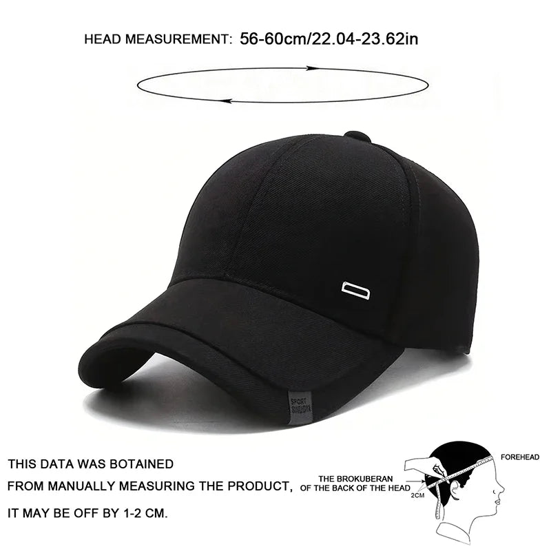Unisex Square Silver Buckle Label Baseball Caps Spring and Autumn Outdoor Adjustable Casual Hats Hip Hop Cap Sunscreen Hat