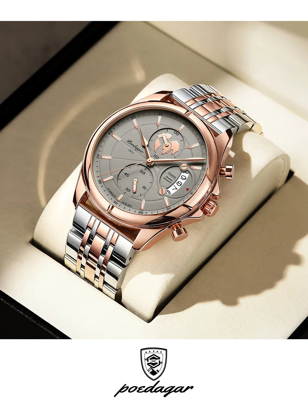 POEDAGAR Top Luxury Brand Casual Men Watch Chronograph Waterproof Date Full Steel Quartz Men's Watch Business Relogio Masculino