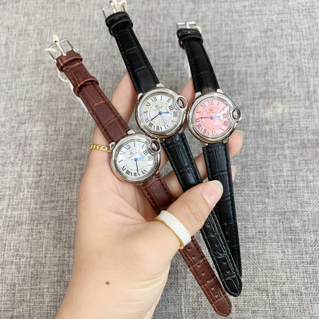 Pablo Raez Couple Watch for Men Women Reloj Mujer Man Quartz Wristwatch Male Simple Leather Strap Ladies Roman Numerals Clock