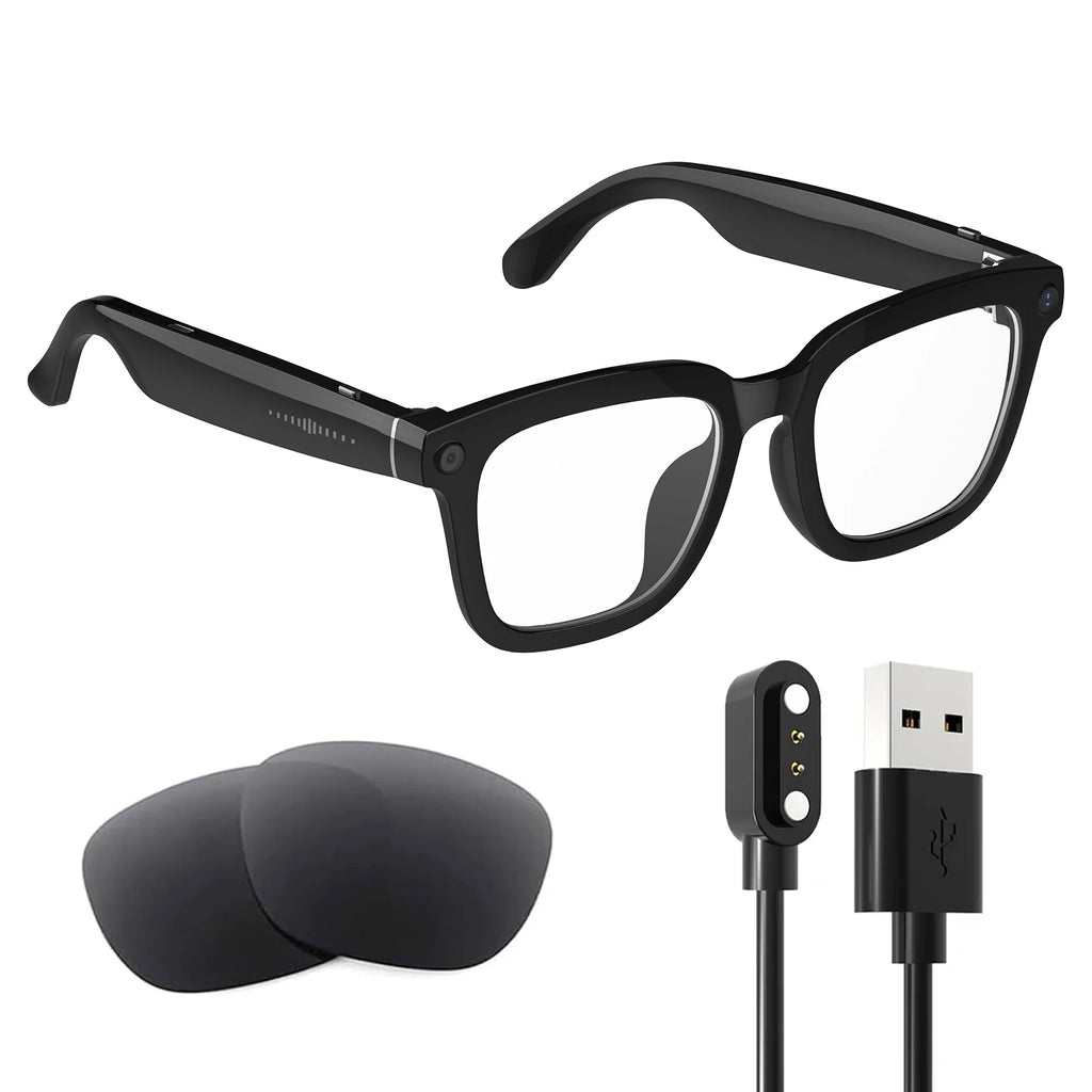 Smart AI Glasses with 8MP HD Camera, 1080P Video, Bluetooth/Wi-Fi, Voice Control & AI Recognition – Lightweight Hands-Free Glas