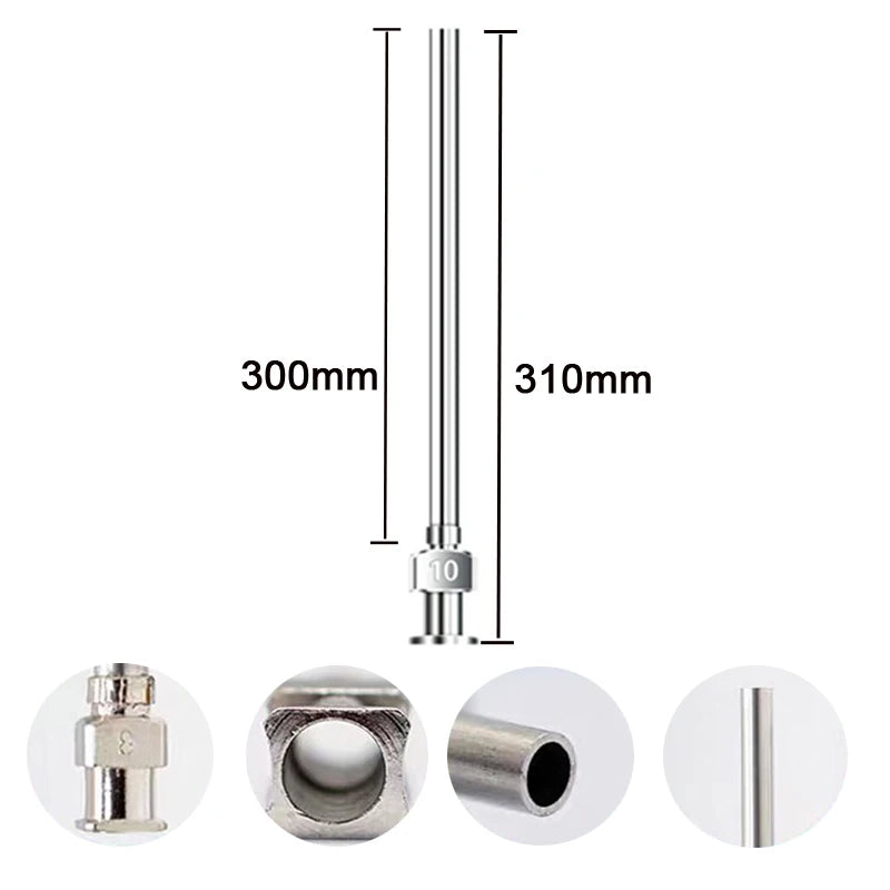 1Pc - 100mm or 150mm，200mm 300m 400mm Cannula Length Dispensing Needle (8G,10G,12G,14G...27G Optional)- Blunt Tip All Metal