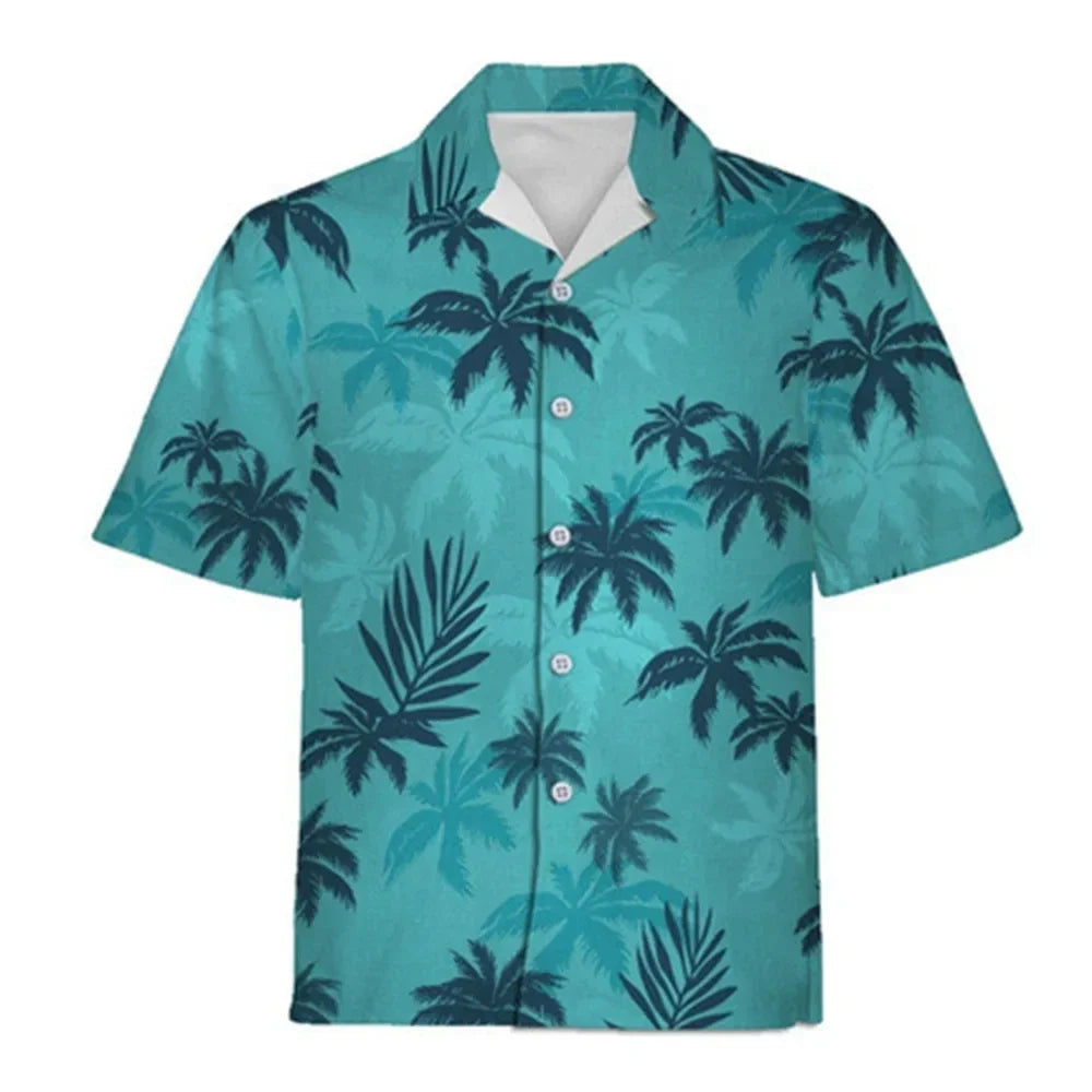 Hawaiian Beach Shirts Men's Short-sleeved Casual Shirts Seaside Vacation Quick-drying Clothes Loose Floral Tops Summer Exclusive