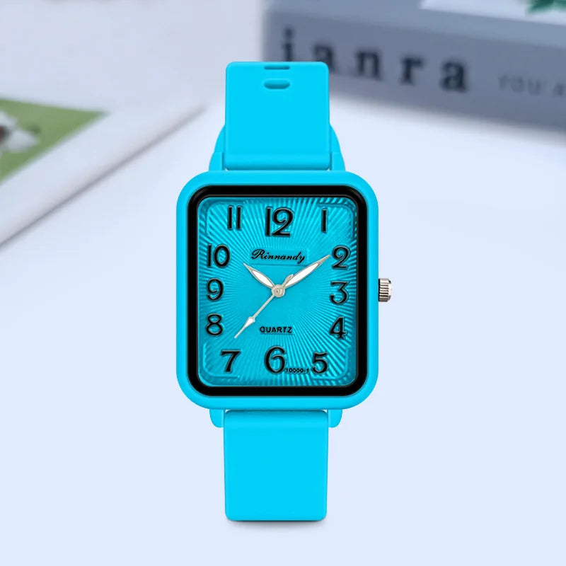 Brand Silicone Strap Watch Student Leisure Square Digital Women Quartz Watch New Fashion Ladies Luxury Wristwatch Dropshipping