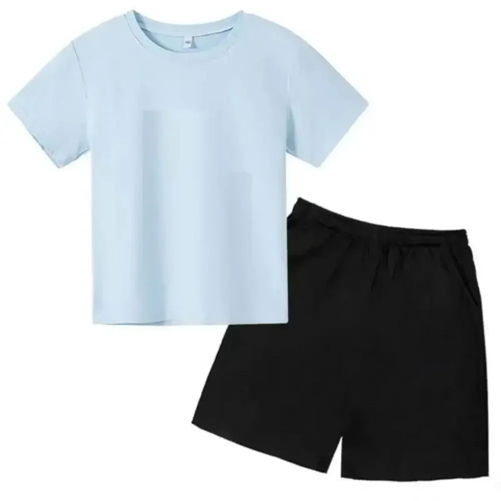 Summer CR7 Star Print Kids T-shirt Top and Shorts 2pcs Set Boys/Girls 3-13Y Children Clothes Sunshine Casual Fashion Sportsuit