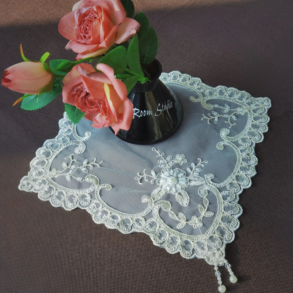 Holiday Placemats Wedding Plate Mat Decorative Table Pad Geometric Coasters Lace Background Cloth For Shooting Modern Home Decor