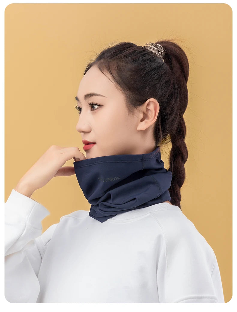 ROCKBROS Winter Warm Cycling Face Mask Windproof Thermal Fleece Bike Headband Scarf Men Women Breathable Cycling Neck Gaiter