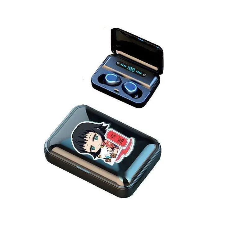 Demon Slayer Kamado Tanjirou Kamado Nezuko Cartoon Cute Bluetooth Headset Sports Fitness Convenient Wireless Charging Headset