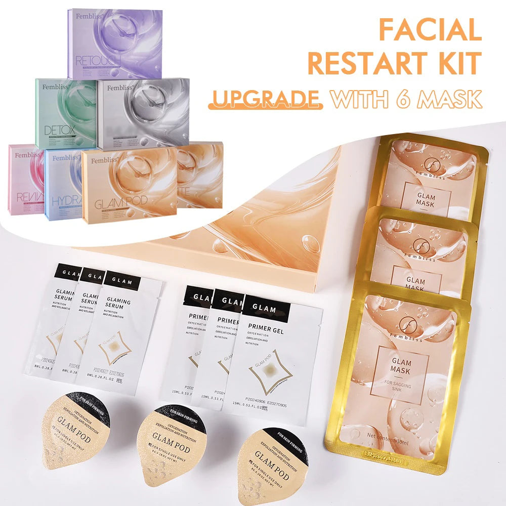 3.0 Glam Revive Hydrate Detox kit Pods Serum For Oxygen Bubble Pen Aqua Facial Machine Skincare CO2 Serum Capsule Gels Facial SP