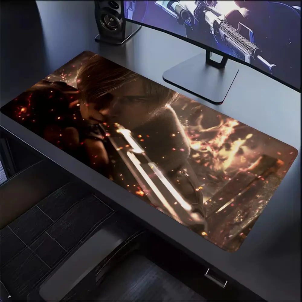 Xxl Mouse Pad Gamer R-Resident Evil 4 Pc Cabinet Game Keyboard Desk Mat Computer Gaming Accessories Leon S. Kennedy Big Mousepad