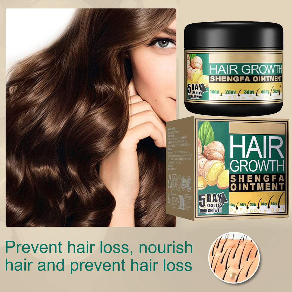Ginger Hair Care Cream Hair Growth Relieve Hair Loss Baldness Scalp Massage Stimulate Follicle Dense Strengthener Smoothing Care