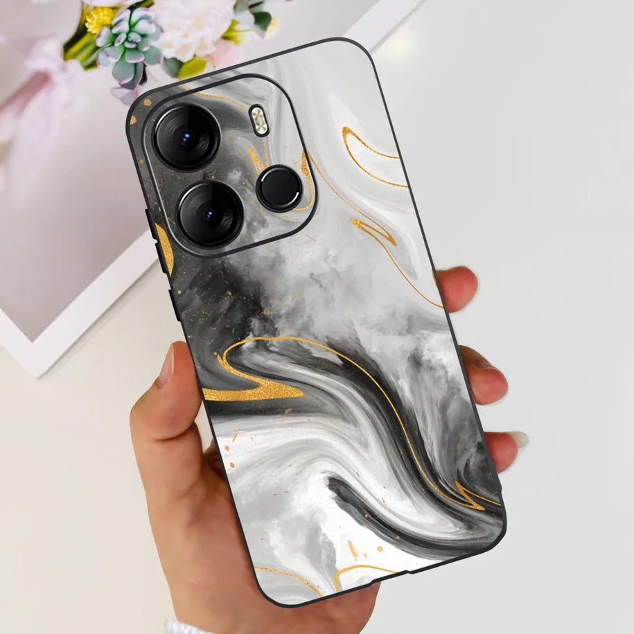 For Tecno Pop 7 Pro Pop7 Case Fashion Marble Soft Silicone Matte Coque For Tecno Spark Go 2023 Funda Pop7Pro BF6 BF7 BF7h Bumper