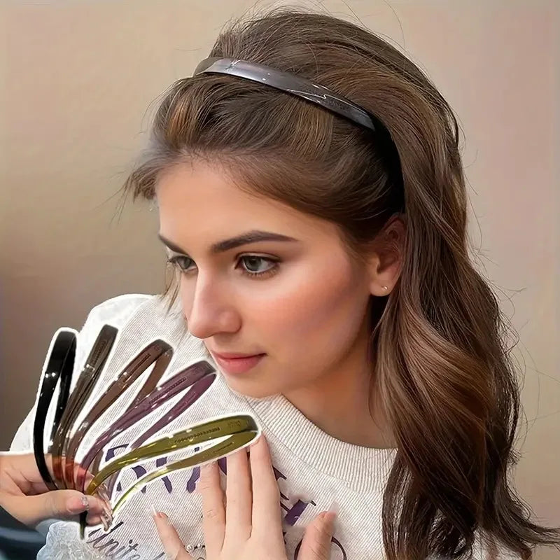 New Trendy Sunglasses Frame Shape Acrylic Hairbands For Women Toothed Headband Anti-slip Hair Hoop Fashion Hair Accessories