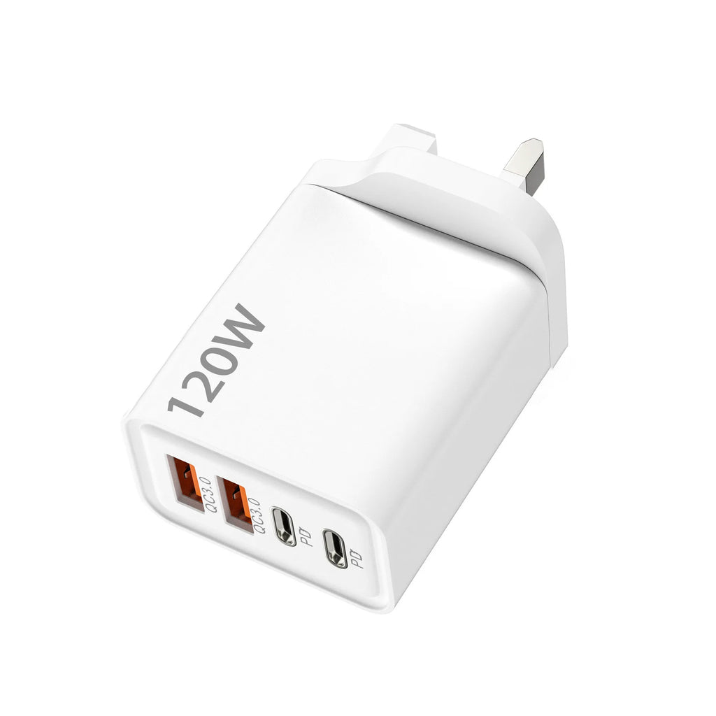 4 Port USB C PD Charger Total 120W Fast Charger Type C Quick Charge 3.0 USB Charger Adapter For iPhone Samsung Xiaomi Phone Plug