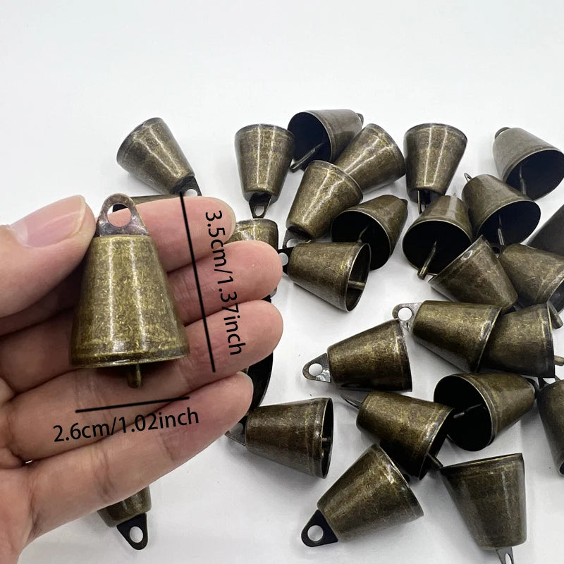 Festival Party - A pack of 20 antique bronze cast iron bells with loud and clear sound. Suitable for Christmas, Halloween, Easte