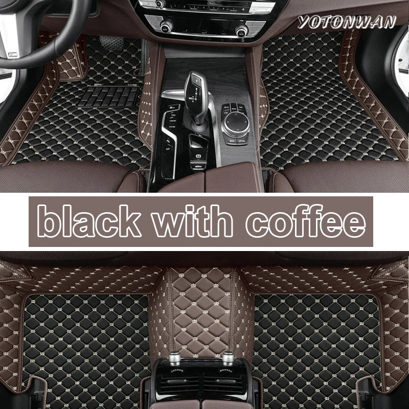 Car Floor Mats For Peugeot 206CC 206 CC T16 2000~2008 Leather Mat Carpets Rugs Protective Pad Set Interior Parts Car Accessories