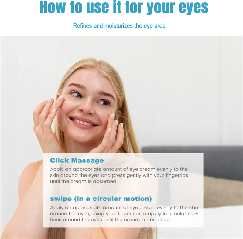 VEZE Eye Serum Firming Eye Cream Anti Dark Circles Hyaluronic Acid Hydration Nourishing Fade Line Eye Skincare