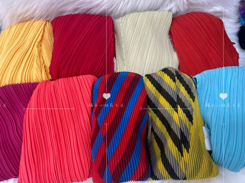 Miyake Pleated Women Scarf Shawl Fabric Korean Fashion Thin Sunscreen Scarf Foulard Femme Luxe Marque Hijabs for Woman