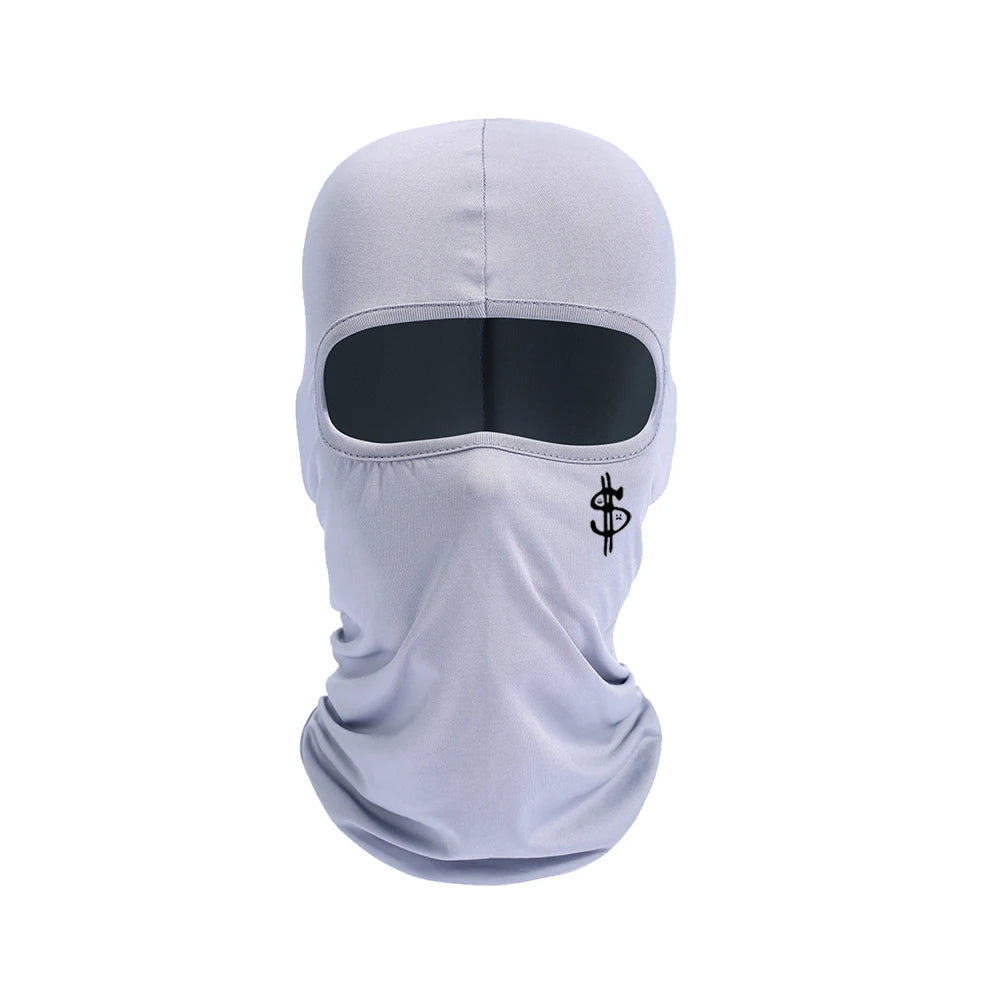 Ski hat with US dollar logo print, cycling equipment, outdoor sports bike hood, unisex face mask, simple design