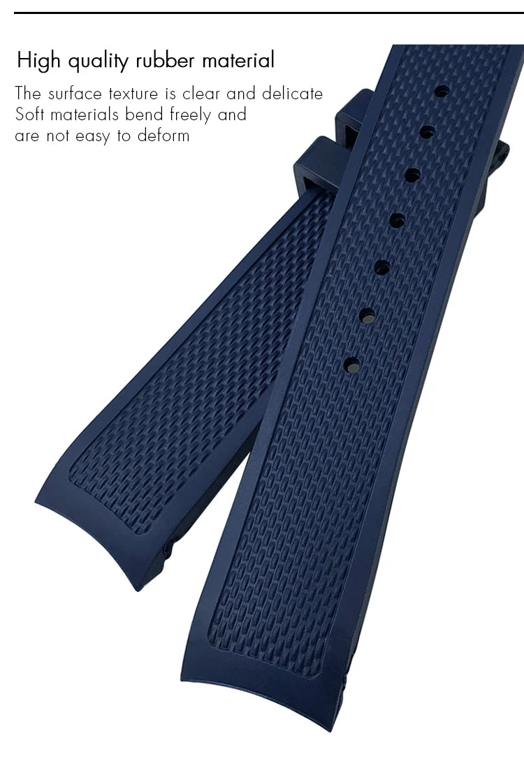 19mm 20mm Curved Rubber Silicone Watchband Fit for IWC Big Pilot Portofino Mark Black Blue Bracelets Diver Sports Watch Strap