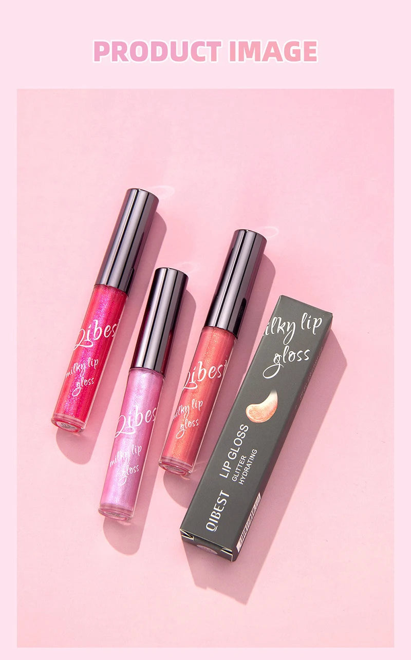 Shimmering Taro Purple Lip Gloss Moisturizing Plumping Gold Sparkle Lip Gloss Glassy Jelly Shine Liquid Lipstick for Sexy Makeup