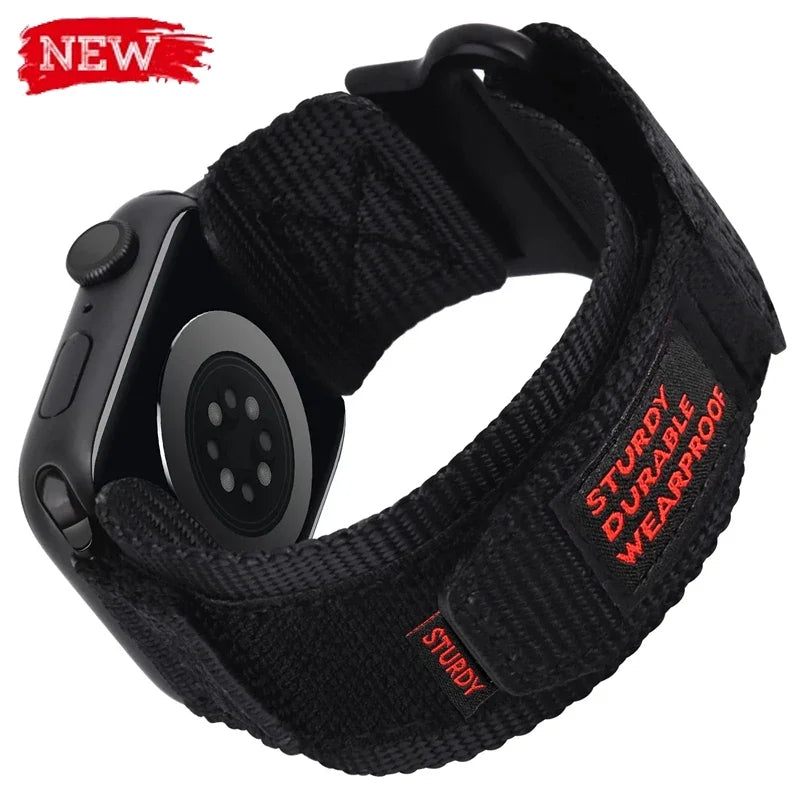 Tactical Sports Strap for Apple Watch Ultra 2 Band 49mm 46 44mm 41mm 45mm 40 42mm Nylon Band for Iwatch Series 10 9 8 7 6 SE 5 4